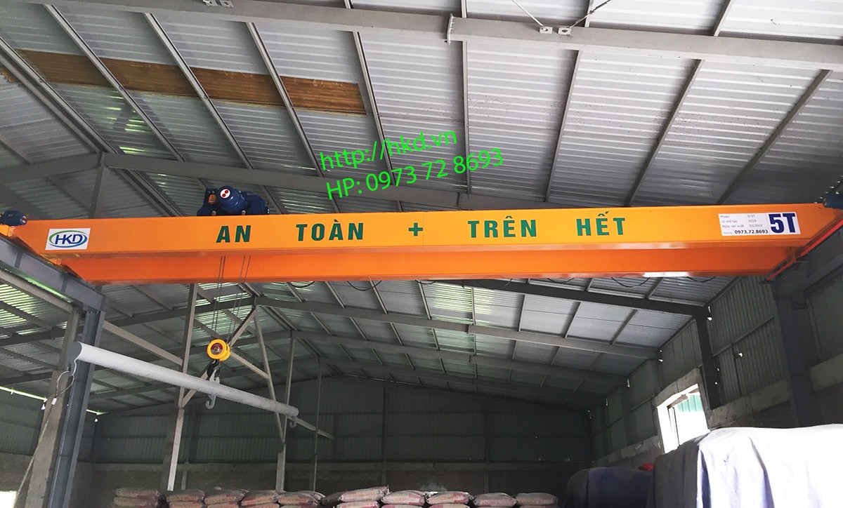 cầu trục 5 tấn dầm đôi lắp tại Cẩm Giàng, Hải Dương