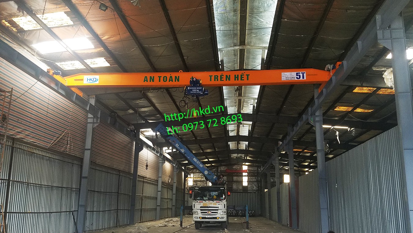 cầu trục dầm đơn 5 tấn khẩu độ 12m HKD