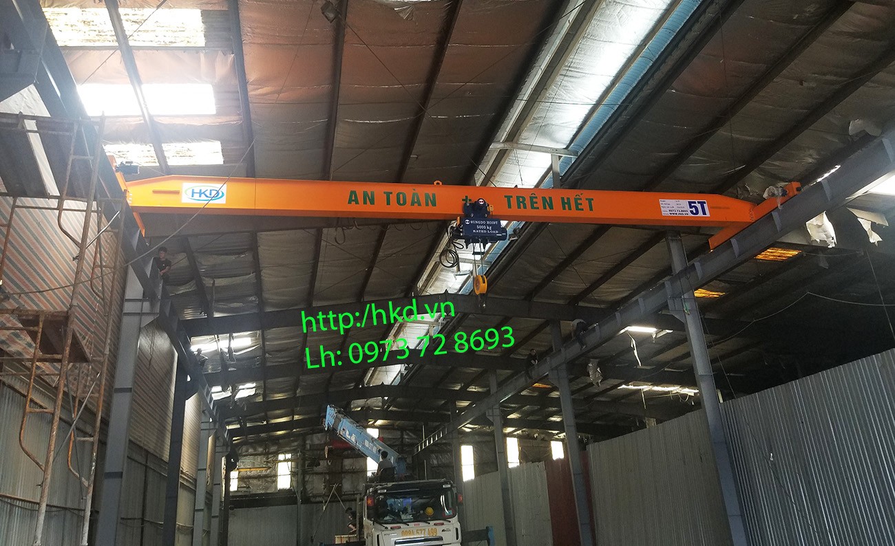 cầu trục dầm đơn 5 tấn x 12m