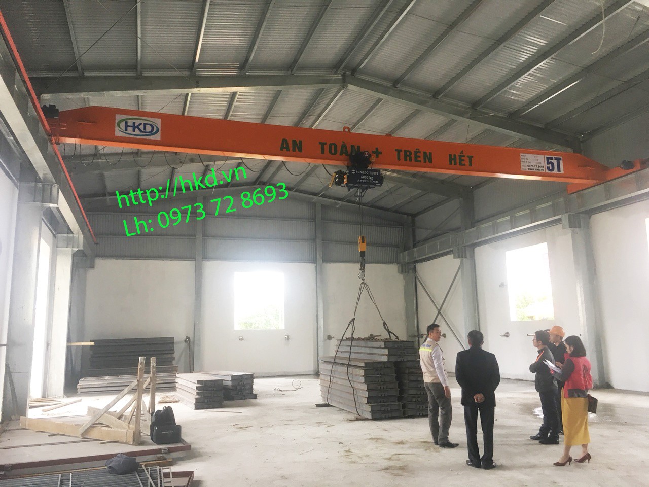 cầu trục dầm đơn nâng hạ và di chyển tải HKD