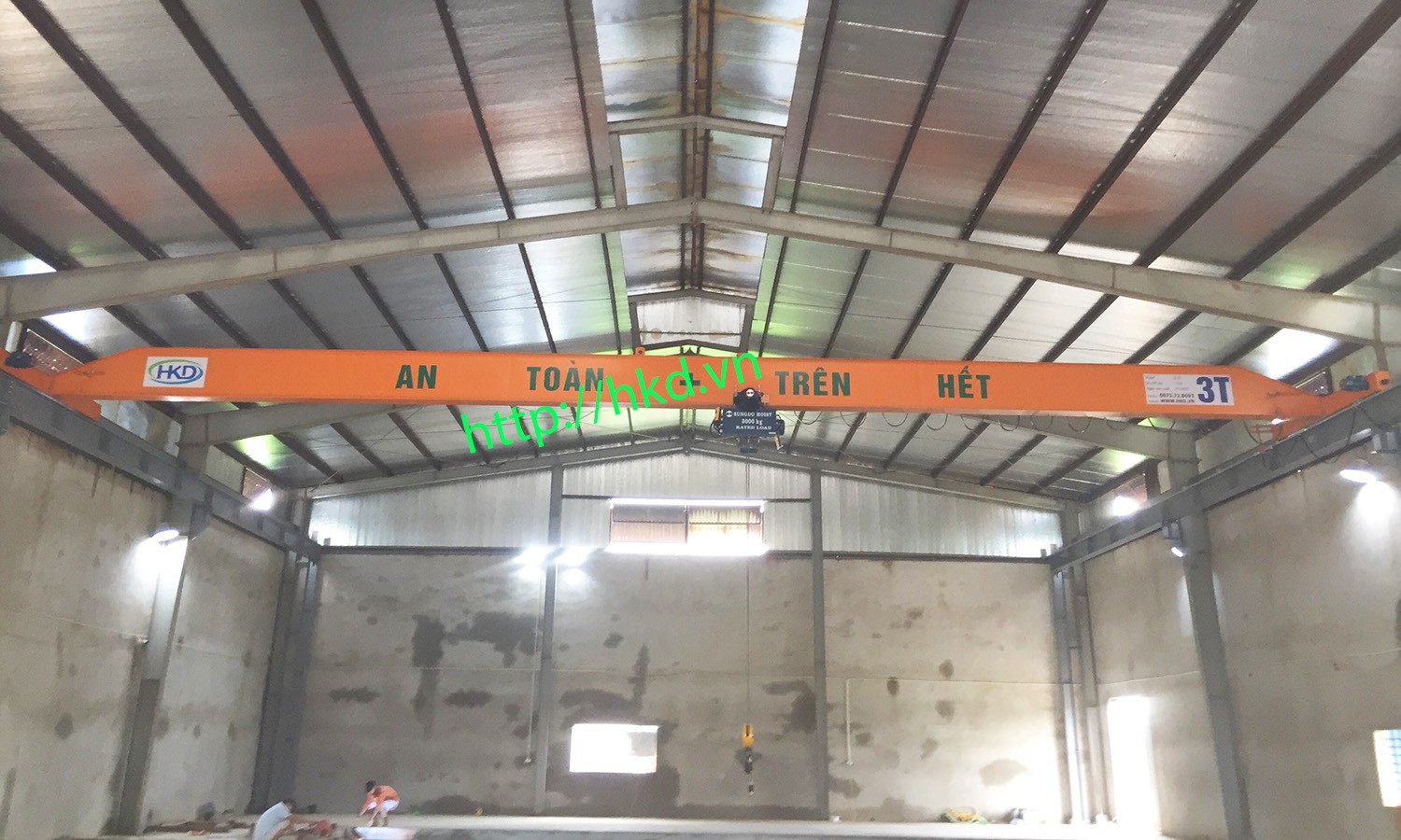 cầu trục 3 tấn dầm đơn lắp tại Nam Định