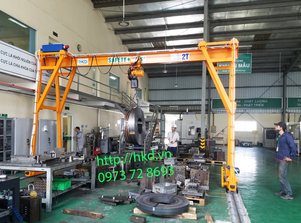 cổng trục 2 tấn dầm đơn khẩu độ ngang 6m