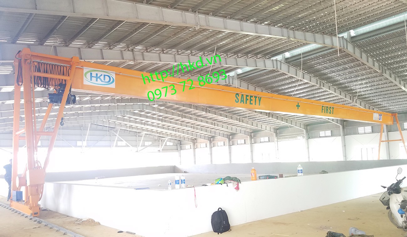 Cổng trục dầm đơn 3 tấn x 17.5m sau khi lắp xong