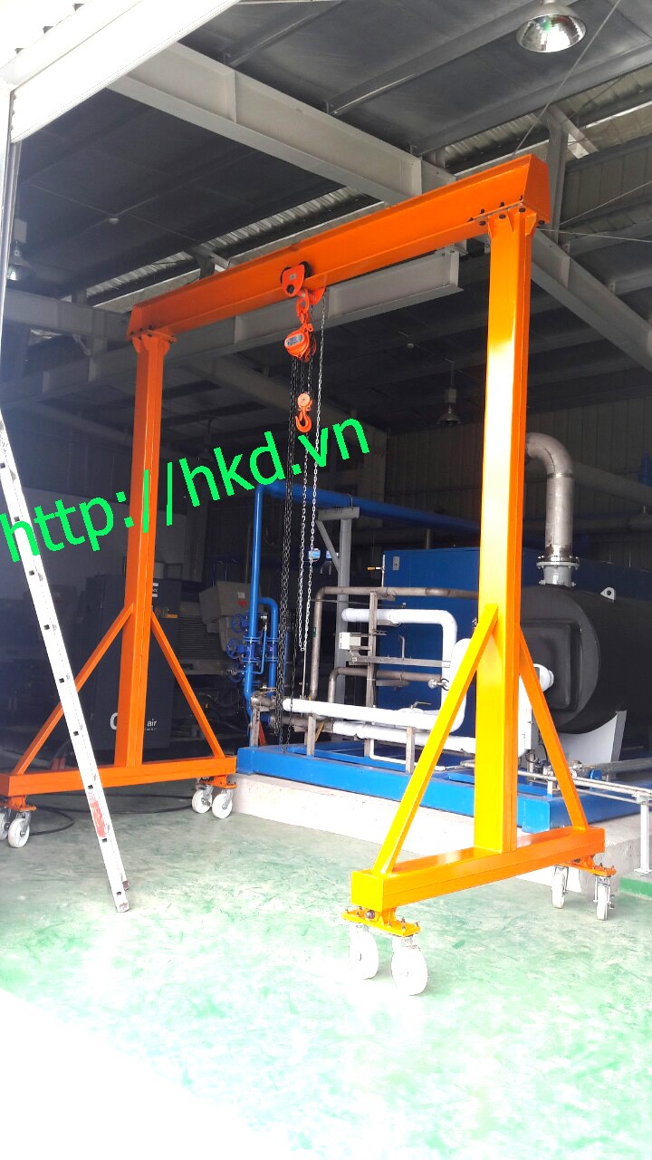cổng trục đẩy tay sử dụng Palang xích kéo tay