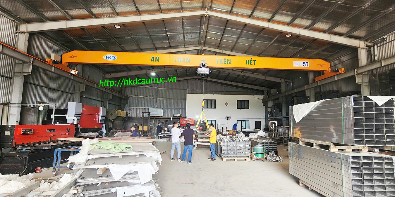 Cầu trục dầm đơn 5 tấn HKD Crane lắp đặt trọn gói