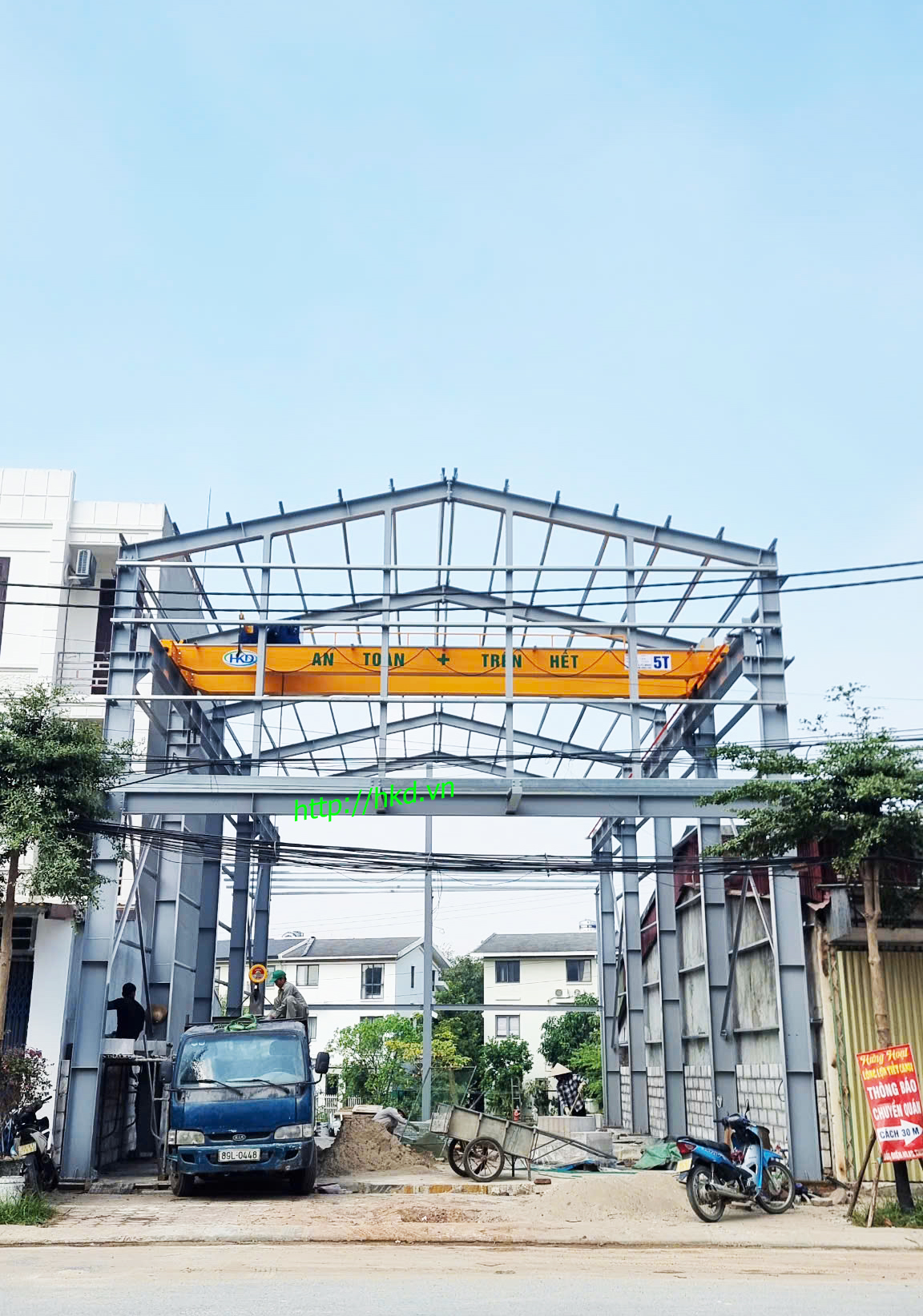 Cầu trục nhà xưởng 5 tấn trọn bộ tại Văn Giang, Hưng Yên