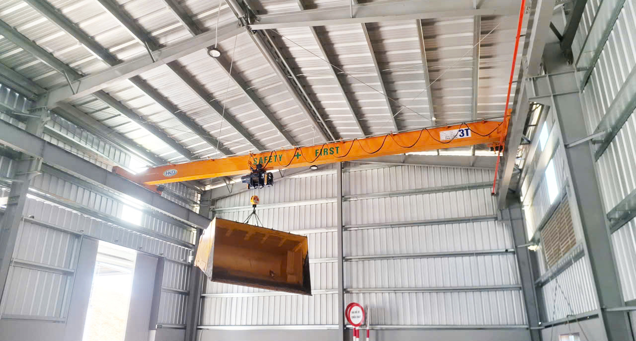 Cầu trục 3 tấn dầm đơn lắp đặt, kiểm định tại Quảng Binh
