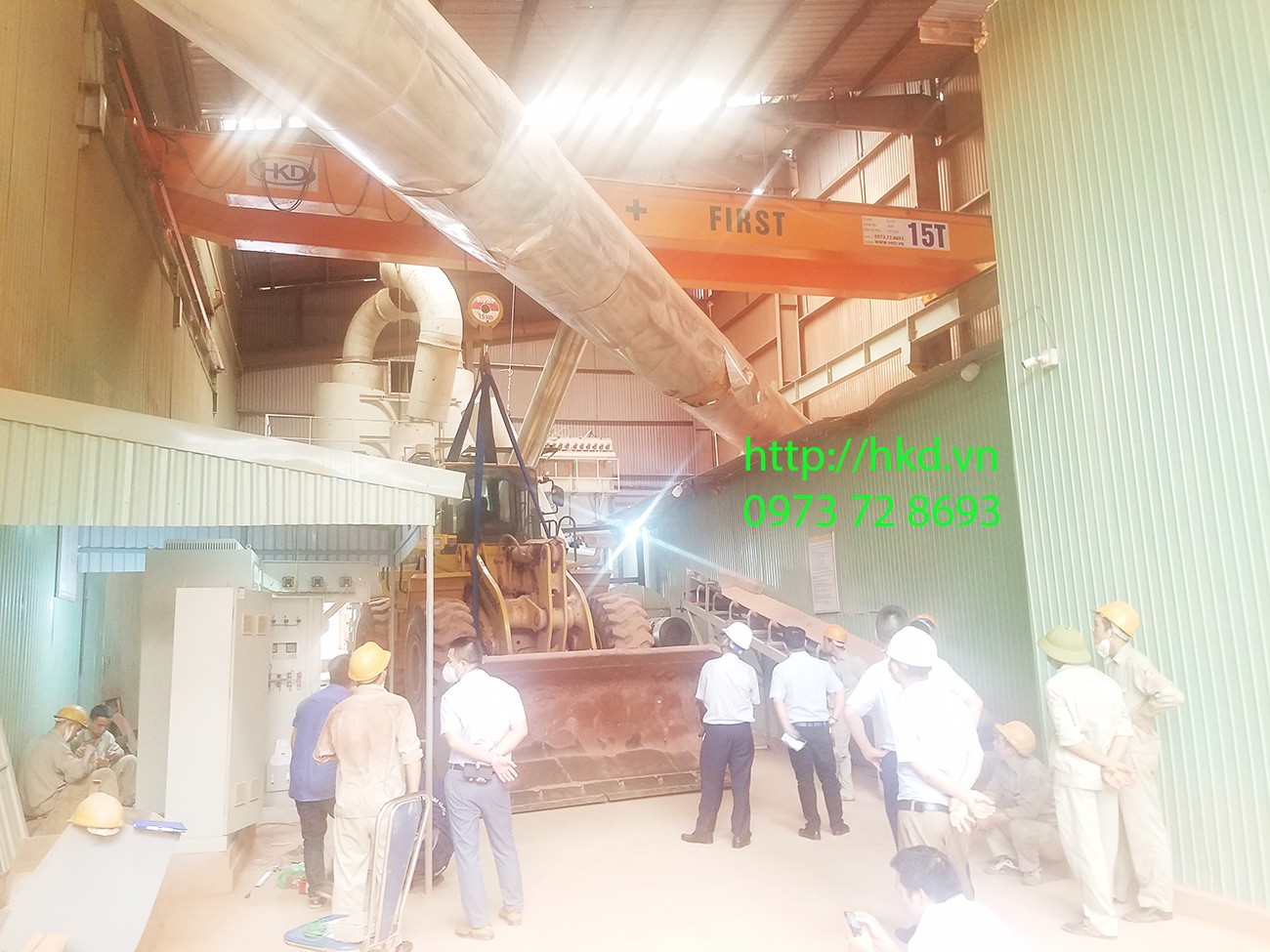 cầu trục 15 tấn dầm đôi khẩu độ 13m hkd