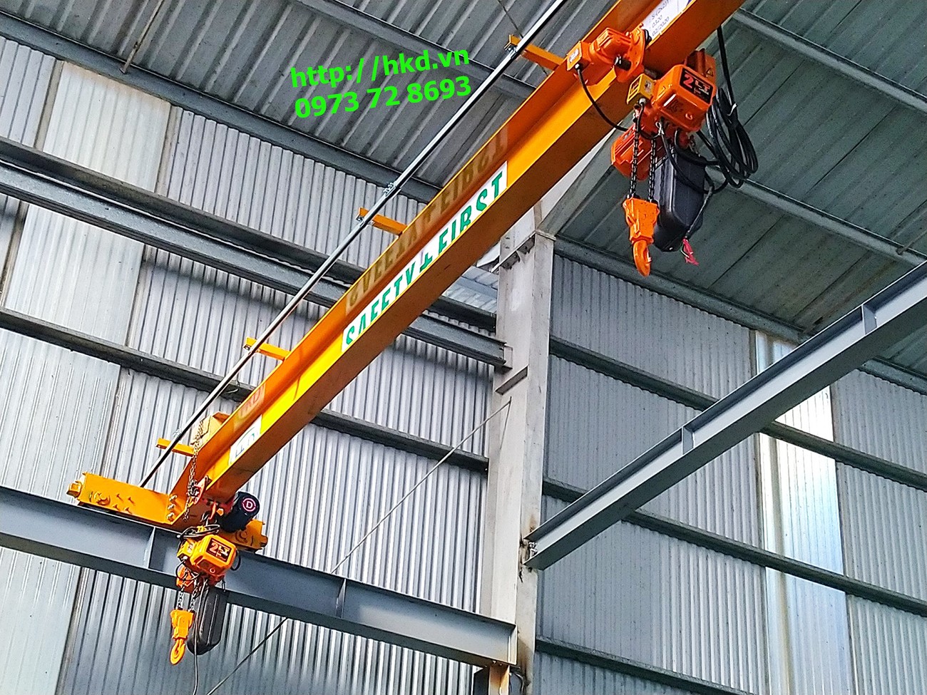 cầu trục dầm đơn 2 x 2 tấn hdk2