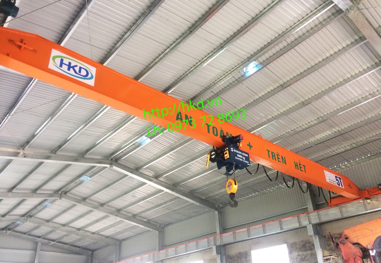 Cầu trục dầm đơn 5 tấn vàng cam