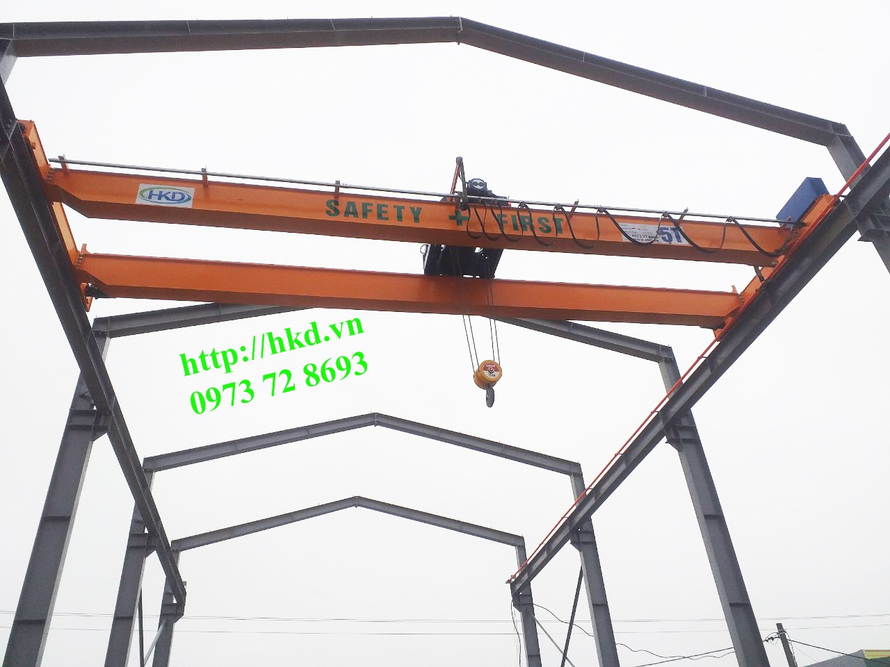 Cầu trục dầm đôi 5 tấn chất lượng tốt, giá tốt