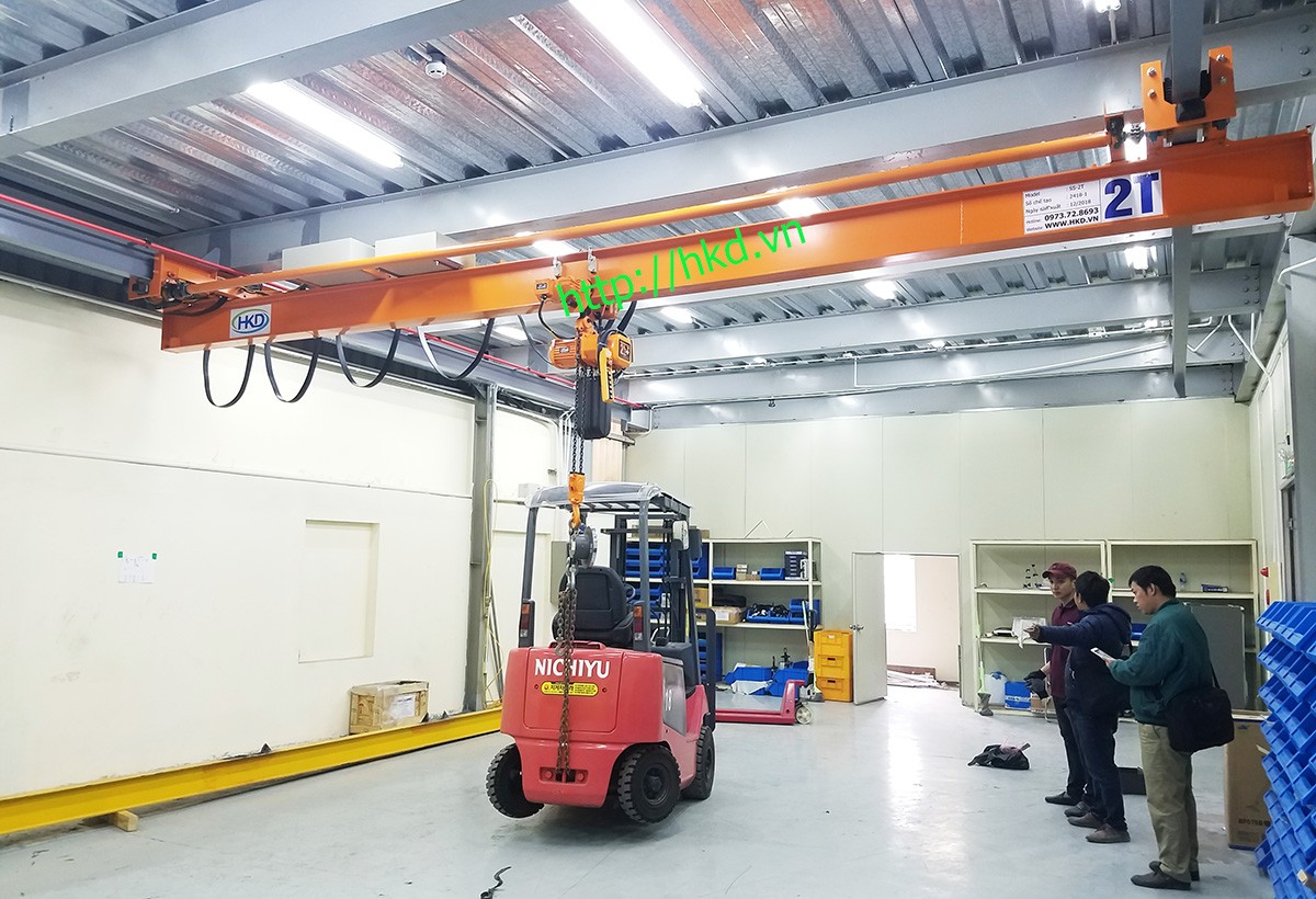 cầu trục treo dầm đơn 2 tấn HKD lắp tại Hải Phòng