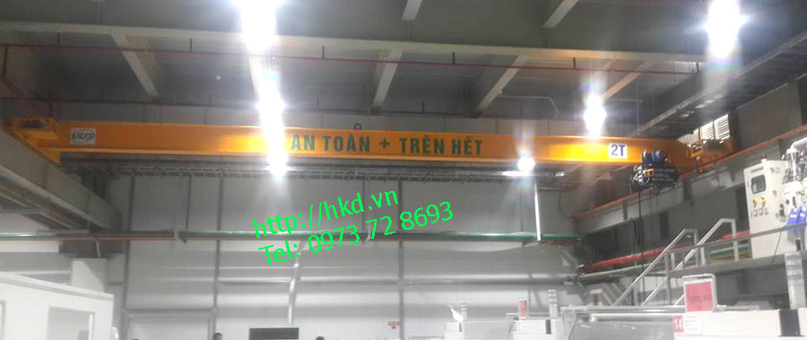 Cầu trục dầm đơn 2 tấn trên cao nhà xưởng tràng Duệ, Hải Phòng